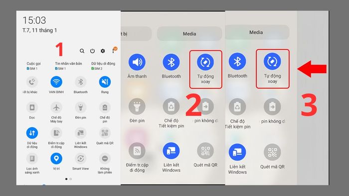 Cách kích hoạt chế độ xoay màn hình tự động trên Samsung